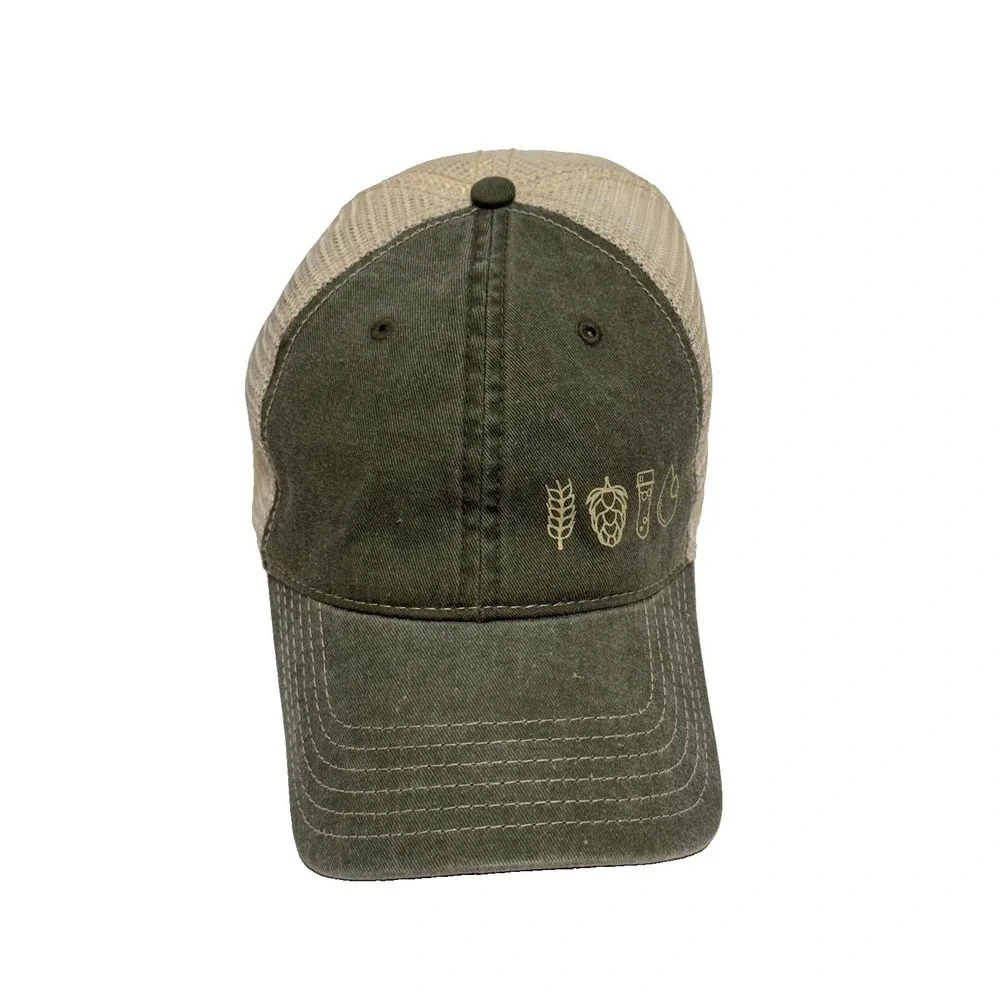 Founders Brewing Trucker Hat Olive Green Cream Mesh Snapback Beer Brewing Icons
